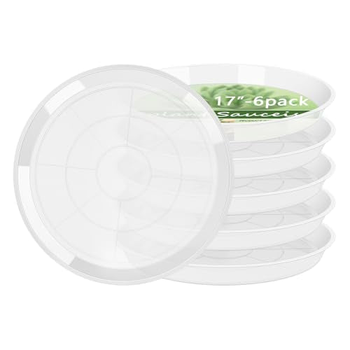 6Pack Plant Saucer, 3 5 7 9 11 13 15 17 19 21 in Plastic Plant Tray - size: 17 Inch