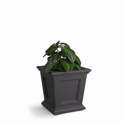 Mayne Fairfield 16in Self-Watering Square Planter, Graphite Grey - color: Graphite Grey, size: 16in