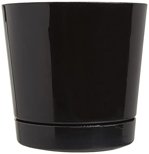 Root & Vessel Majestic Full Depth Round Cylinder Pot, Glossy Black, 8-Inch (10088) - color: Black, size: 8 Inch