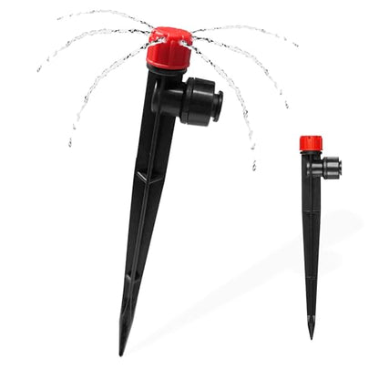 60PCS Push-to-Fit Drip Irrigation Emitters for 1/4 inch Irrigation Tubing, Adjustable 360 Degree Drip Emitter Sprayer with Stake, Irrigation Dripper Sprinklers for Drip Irrigation System - size: 60PCS Drip Irrigation Emitters Sprayer