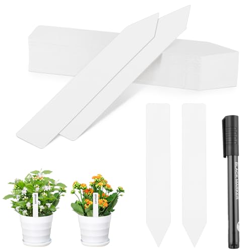 Greaner Plant Tags 50PCS, 6 Inch Plastic Garden Labels, Plant Markers for Plants Waterproof, Plant Name Tags for Indoor Outdoor Plants, Plant Name Stakes for Vegetable, Herb, Flower, Tree, Seedling - color: White, size: 0.9x6 Inch-50 PCS