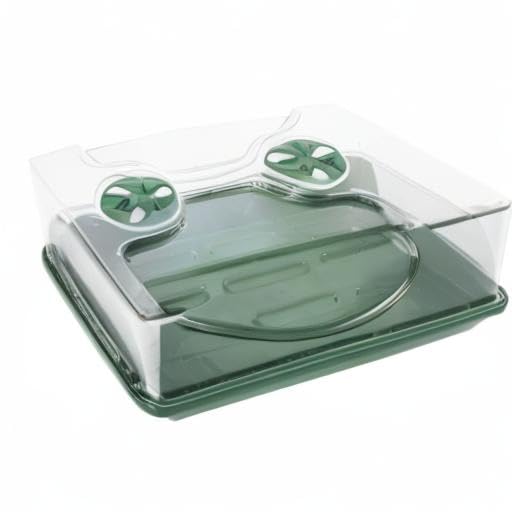 EarlyGrow 70738 Medium Domed Propagator, 15" x 9" x 7", Black/Dark Green - size: Medium without Extenders