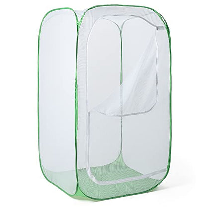 48" Outdoor Mesh Plant Enclosure, Mesh Plant Cover for Pests, Bird and Pest Protection Guard for Fruit, Vegetables, Flowers and Herbs Pop-Up Cage 28 x 28 x 48 Inches - size: 28 x 28 x 48 Inches