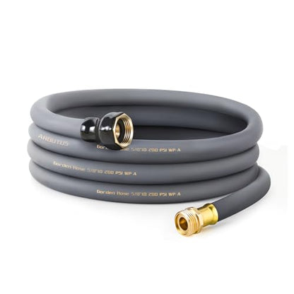 Garden Hose 5/8"x 25ft Brass Rubber Heavy Duty Water Hose 600 PSI Grey - color: Gray, size: 25FT