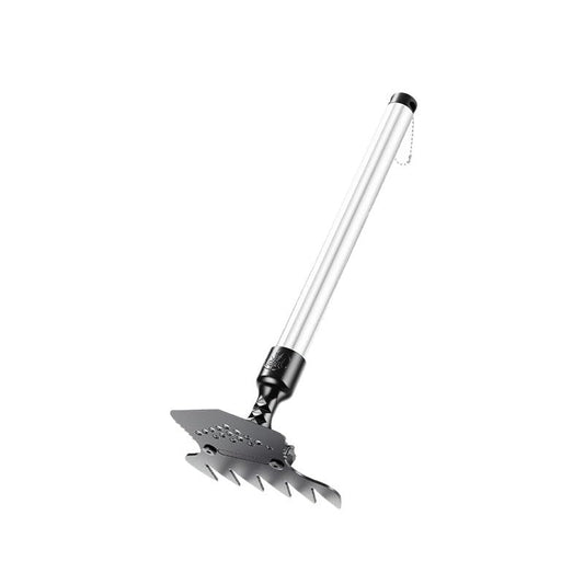 Double-Sided Garden Hoe & Weeding Rake, Multipurpose Weed Puller Tool with Long Handle, Hand Weeder for Lawn, Patio and Flower Bed – Root Remover, Dandelion Digger - color: Short