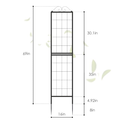 Zhongma Metal Garden A-Frame Trellises Heavy Duty Plant Support 77" H - size: 16"x 77"H A-Frame