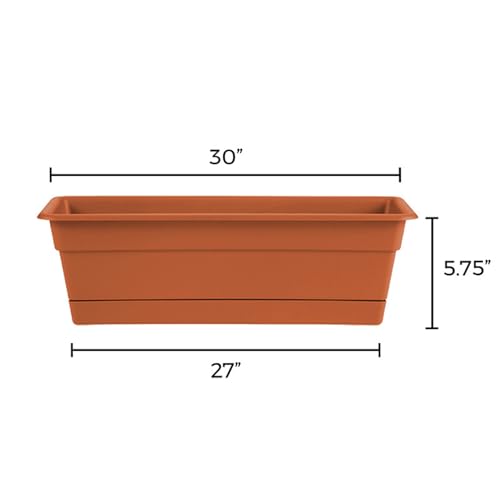 Bloem Dura Cotta 30" Plastic Window Box Planter, Terra Cotta, 3-Pack - color: Terra Cotta, size: 30" (Pack of 3)