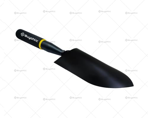 Buyohlic Gardening Hand Trowel – Heavy Duty Carbon Steel with Rubberized Grip, Ideal for Soil Digging, Planting & Transplanting