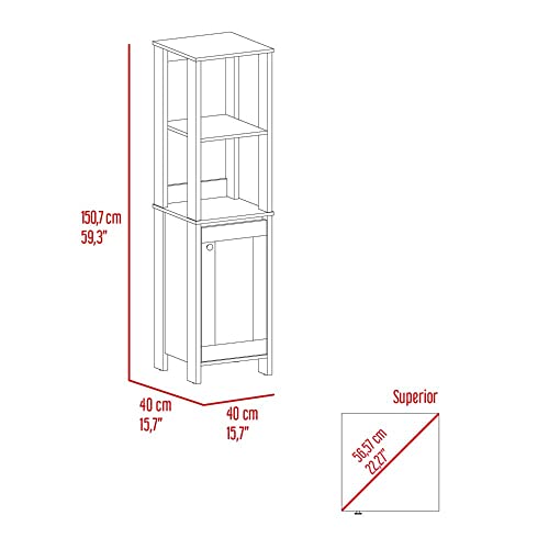Patio Storage Outdoor Cabinet - color: Grey - 15.70 X 15.70 X 59.30 Inch