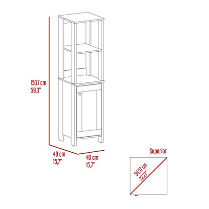 Patio Storage Outdoor Cabinet - color: Grey - 15.70 X 15.70 X 59.30 Inch