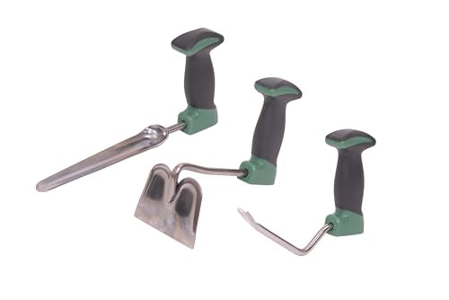Bernini Ergonomic Garden Tool Set of 3, Vertical Handle Garden Tools for Arthritis Requires Less Grip Strength for Gardening, Gifts Tools for Men Women (Moss) - color: Moss