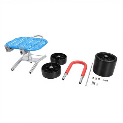 Rolling Garden Seat, 360° Swivel, Adjustable Height, 3 Wheels, Blue