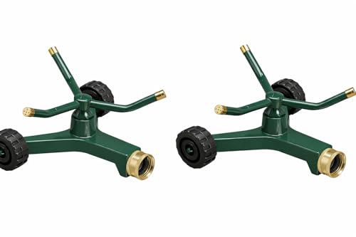 Orbit 58288 3-Arm High-Rise Sprinkler (2-Pack 3-Arm Metal Sprinkler with Wheel Base) - style: 2-Pack 3-Arm Metal Sprinkler with Wheel Base