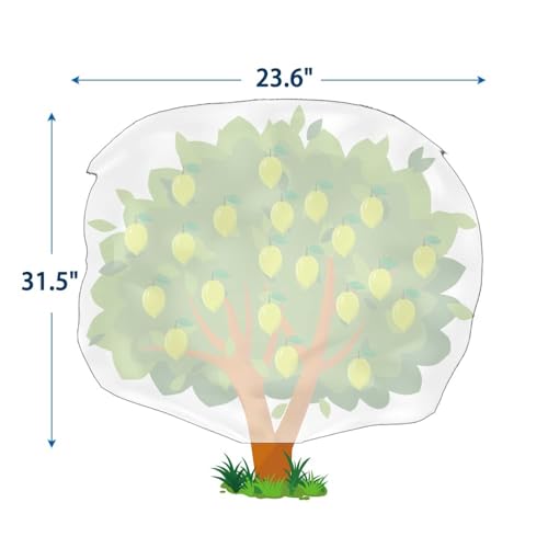 Homimp Plant Covers Freeze Protection, 4 Pack Frost Covers with Zipper Drawstring (23.6" x 31.5") Plant Protection Cover Bags for Outdoor Winter Frost Cold Weather Shrubs Trees Jacket Covers(Green) - size: 23.6"W x 31.5"H