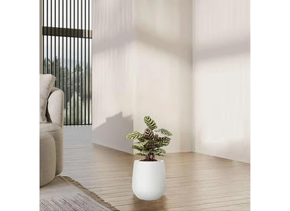 11.8"H Plastic Planters with Drainage Holes and Plug,Chalk Beige - color: Beige, size: 11.81"