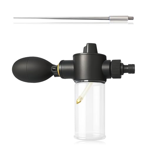 Diatomaceous Earth Powder Duster, 100ML Manual Bulb Duster with Adjustable Flow Control, Handheld Powder Applicator for Pollination, Garden, Greenhouse, Orchard and Indoor Use