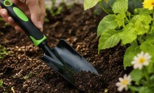 Garden Trowel, Deep Scoop Design for Planting, Transplanting and Digging, Green