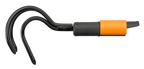Fiskars QuikFit Grubber, Tool Head, Length: 33 cm, Width: 9 cm, Carbon Steel Tines, Black/Orange, 1000685 - style: Grubber