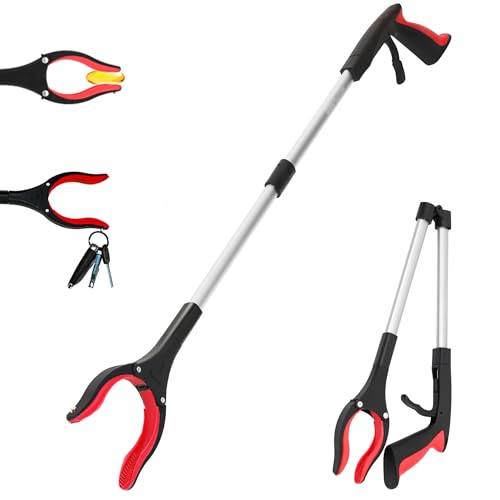 Grabber Reacher Tool - 32” Reacher Grabber Tool with Strong Magnetic and Swivel Head - Heavy Duty Pick Up Stick Grabbers for Seniors, Trash, Surgery Recovery Must Haves Gifts(Red) - size: Dark Red (Pack of 1)