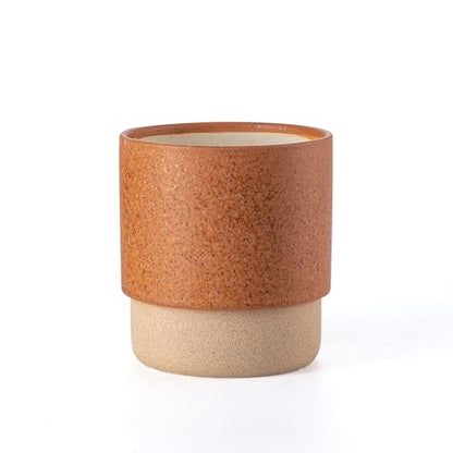 6 Inch Ceramic Self Watering Planter with Drainage Hole Terracotta - color: Terracotta, size: Small
