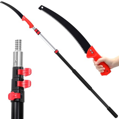 20FT Reach Tree Trimmer, Telescoping Manual Pole Saw - style: 4FT-12FT - Telescoping Pole with Saw