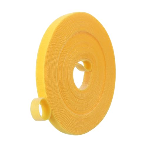PATIKIL 0.4" x33FT Hook and Loop Tape Double-Sided Nylon Strips Yellow - color: Yellow, size: 0.4"x33FT