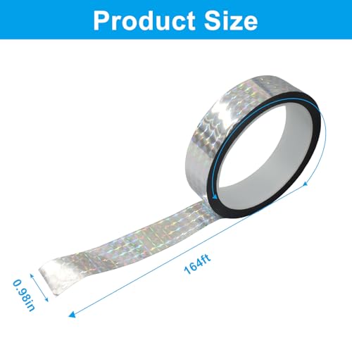 Jiozermi 1in Self-Adhesive Holographic ReflectiveTape,Silver,55Yard - size: 1 Inch x 55 Yard