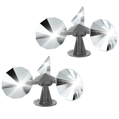 OFFO 2 Pack Bird Reflector, Reflective Pinwheel Wind Spinner, 5.1 Inch