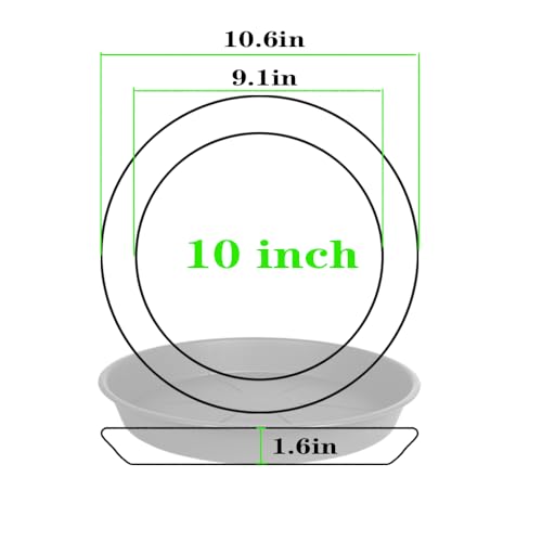 OVZILKI 6 Pack of Plant Saucer Tray 9 10 inch, Heavy Duty Plastic Pot Plant Drip Trays Saucers for Indoors Outdoor, Plant Water Tray for Planters 9-10" (10", Beige) - color: Beige, size: 10" - 6 Pack