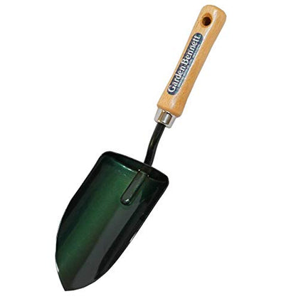 Garden Helper Large Garden Trowel Hand Tool, Hand Shovel for Planting and Transplanting, Heavy Duty Japanese Steel Blade, Wood Handle, Made in Japan - style: Wide Trowel