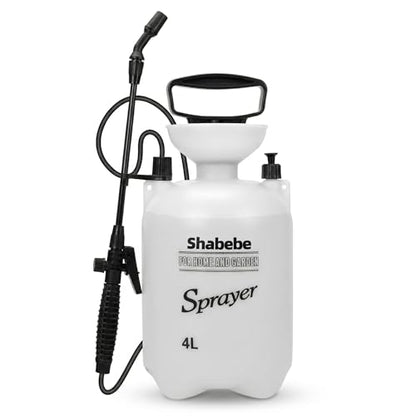 1 Gallon Pump Sprayer for Lawn & Garden – Heavy-Duty Hand Pressure Sprayer with 16” Long Wand, 4 Nozzles, Adjustable Spray, Leak-Resistant Garden Sprayer for Rock Mulch Stabilizer