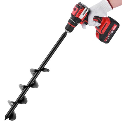 ERYTLLY Bulb Planter, Auger Spiral, Garden Planter Tool 2.5 x 16.5 inch,Rapid Umbrella Hole Digger for Planting Bulb Seedlings Bedding Tulips, and Digging Weeds Roots - size: 2.5*16.5 inch