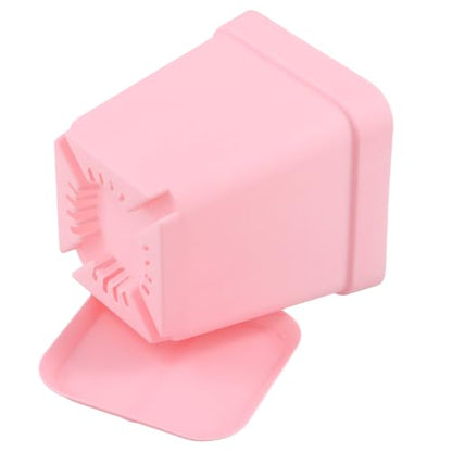 HOIGON 100 Pack 2.75 Inch Pink Square Nursery Pot, 7cm Thickened Plastic Nursery Pots with Drain Holes Trays, Small Square Planting Containers Bulk Set for Seedling Flower Tomatoes Basil - color: Pink
