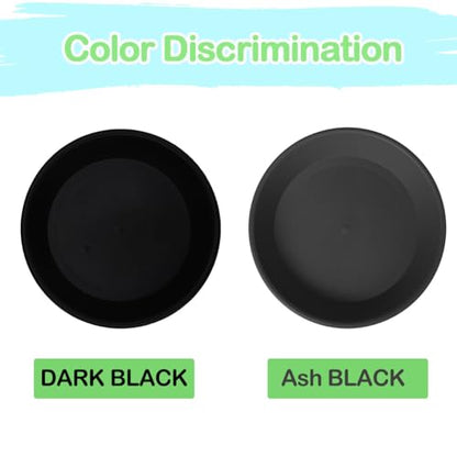 6 Pcs Plastic Plant Saucer 12 inch Plant Trays for Pots Up to 10.4" at Base - color: Ash Black, size: 12.8" (10.4" at Base) - 6 Pcs