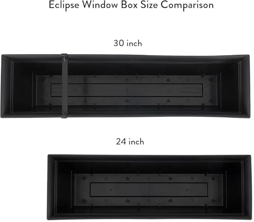 The HC Companies Eclipse Window Planter Box, 30 Inch, Black, 2-Pack - color: Black, size: 30" (Pack of 2)