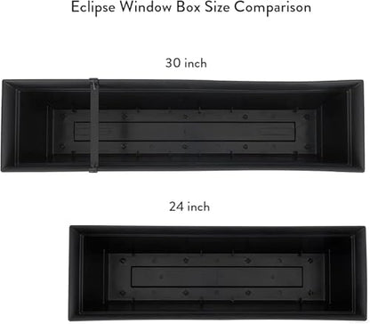 The HC Companies Eclipse Window Planter Box, 30 Inch, Black, 2-Pack - color: Black, size: 30" (Pack of 2)