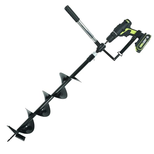 Earth Auger - 6" Wide x 32" Deep - Electric Post Hole Digger - Handles - Hole Digger for Fence Posts - style: 6" X 32"