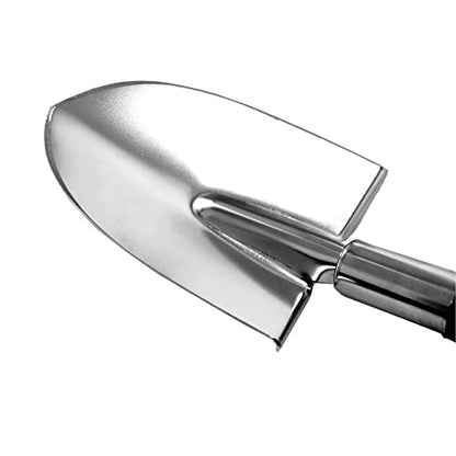 Garden Shovel Hand Long Handle 18-1/2" Heavy Duty Japanese Steel Wood Handle, Made in Japan, Long Handle Garden Trowel Tool for Digging and Transplanting, Silver