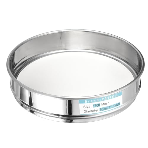 PATIKIL Lab Sieve 1600 Mesh(0.009mm) 11.8"(30cm) Diameter Sifting Screen - size: 1600 Mesh(0.009mm)/11.8"(30cm) Dia