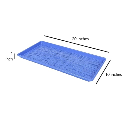 SUNPACK 10" x 20" Heavy Duty Mesh Plastic Seed Starting Tray, Blue, 1" - Ensures Water Drainage and Aeration, Perfect for Greenhouses or Indoor Gardening - color: Blue