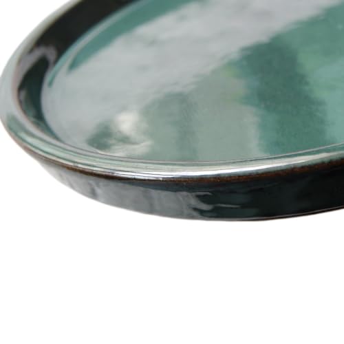 Ceramic Plant Saucer, 11.4 inch, Forest Green - color: Forest Green