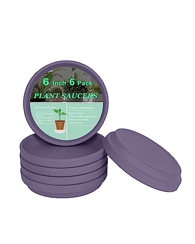 vensovo 6 Inch Purple Terracotta Plant Saucers, 6 Pack Small Clay Trays - color: Purple, size: 6 inch
