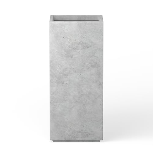 Kante Accent Column Square Pale Gray Concrete Planter 23.6" H, Outdoor - color: Natural Concrete, size: 23.6" H