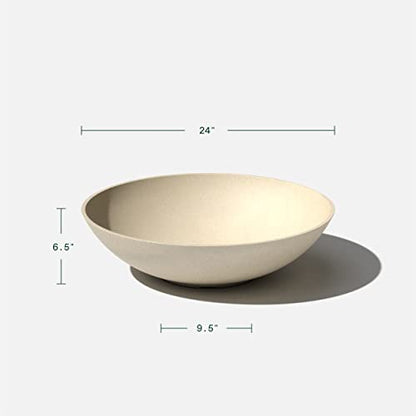 Veradek Mason Series Lane Bowl - Large Outdoor Bowl Planter - color: Sand, size: 6"H x 24"DIA