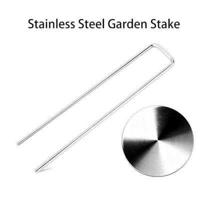Atlantic Stainless Steel Landscape Staples Garden Stakes. (4"-Square-10pcs) - size: Square 4"x10pcs