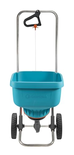 Gardena Spreader XL: Universal Spreader for Delivering Fertiliser, Seeds and Salt, 1.5-6 m Spreading Width, for About 800 m sq of Lawn Area, 18 Litre Capacity, with a Locking Slide (436-20) - style: Spreader XL