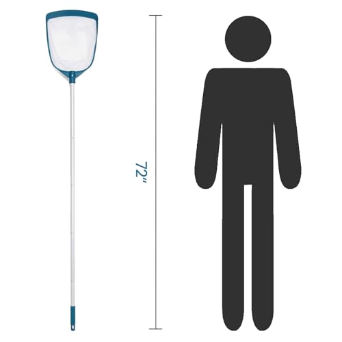 5 Foot Ultra Fine Mesh Pool Spa Leaf Skimmer Rake Net with Adjustable Pole - size: Pool Skimmer with Pole