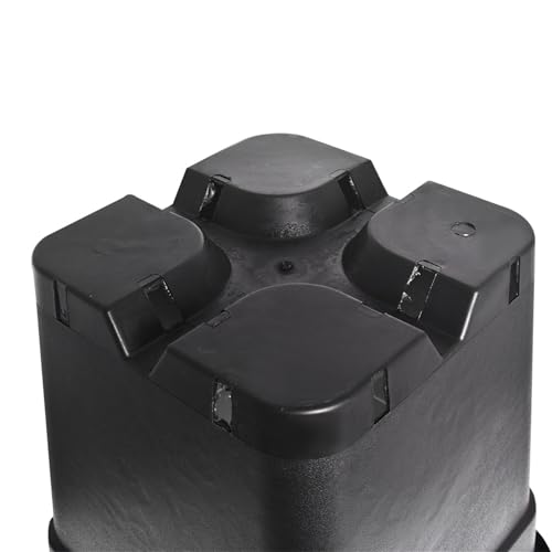 Plant Nursery Pot 10-Pack 3 Gallon Square Plastic Garden Planter Pots Flower Seedling Injection Molded Container Seed Starting Pot Set for Indoor Outdoor Plants Seedlings Vegetables Black
