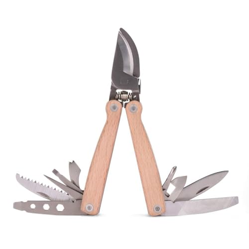Kikkerland Beechwood Pocket Garden Plant Pruner Multi Tool, Beige - style: Pruner