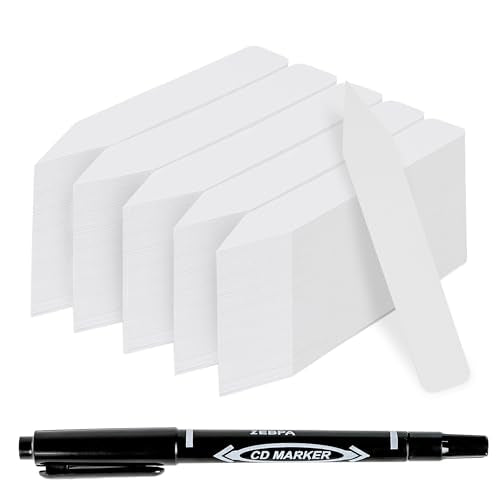 Plant Labels 4 Inch 500Pcs Plastic Plant Name Tags for Seedlings - color: White500